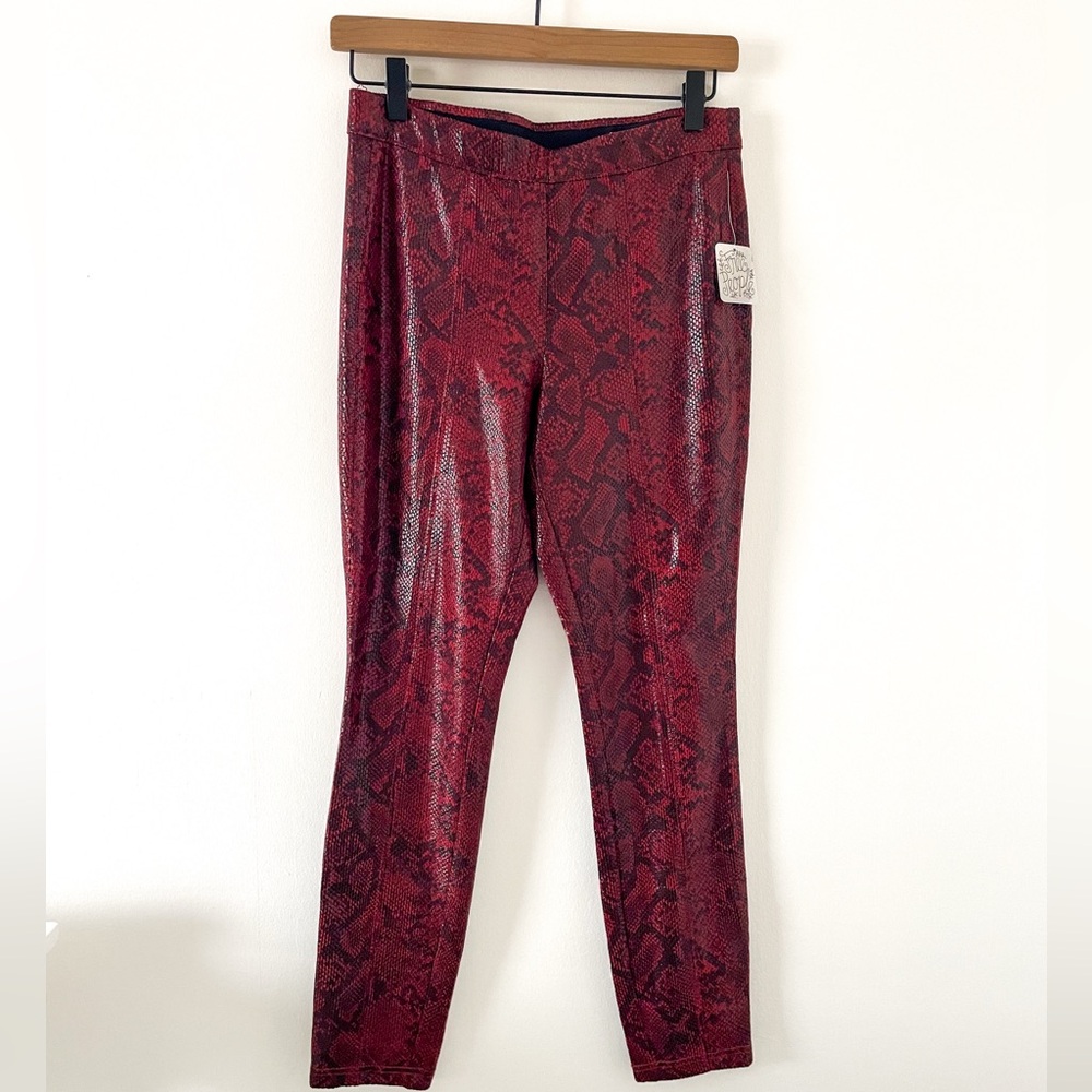 NWT Free People’s Blank NYC Red Snake Print Leggings